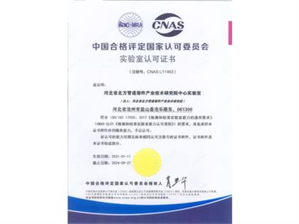 CNAS认可证书中文