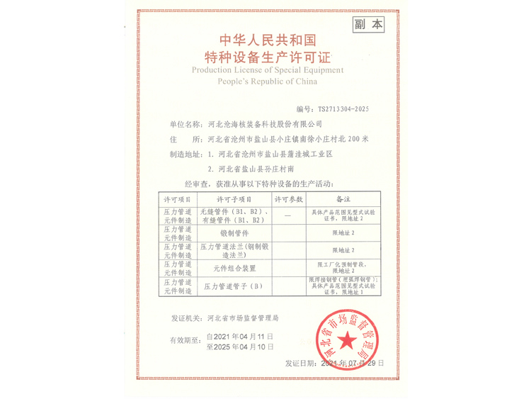 <strong>特种设备</strong>（压力管道元件）